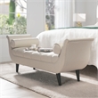 Afuera Living Tufted Flared Arm Entryway Bench Cream Polyester