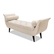 Afuera Living Tufted Flared Arm Entryway Bench Cream Polyester