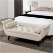 Afuera Living Tufted Flared Arm Entryway Bench Cream Polyester
