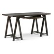 Afuera Living Contemporary Computer Desk in Dark Chestnut Brown