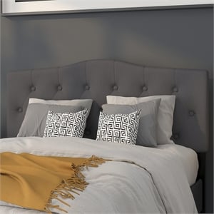 Afuera Living Contemporary Tufted Full Panel Headboard in Dark Gray
