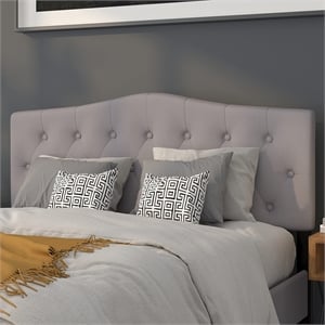 Afuera Living Contemporary Tufted Queen Panel Headboard in Light Gray