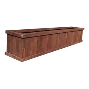 Afuera Living 36&quot Farmhouse Solid Wood Window Planter Box in Mission Brown