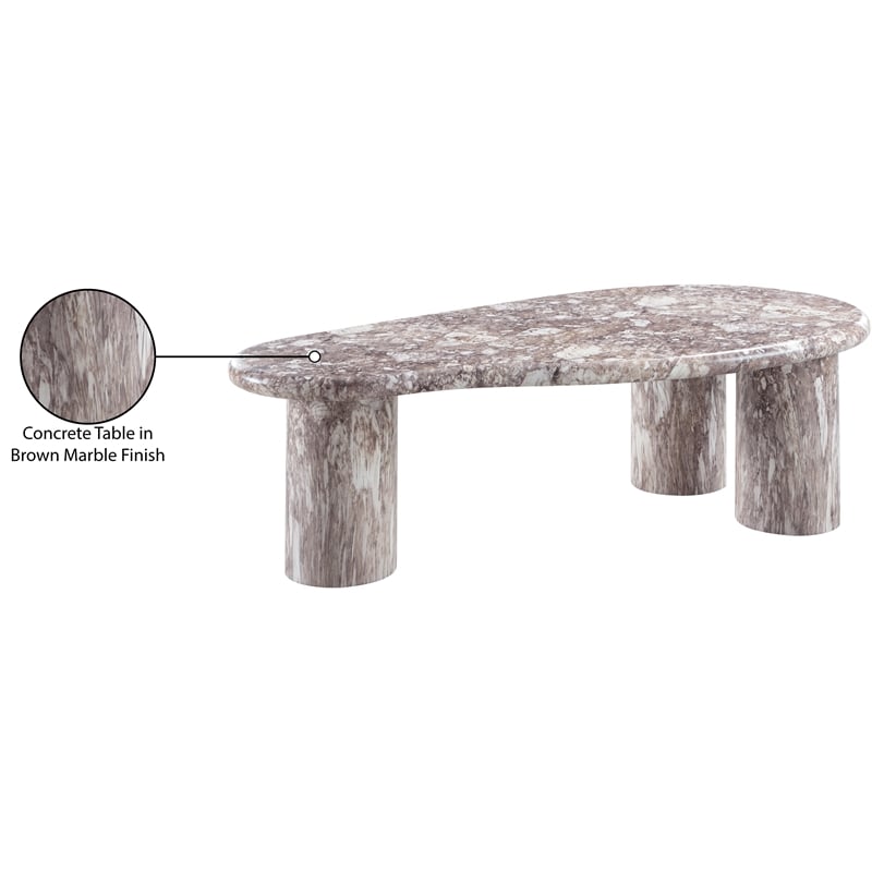 Afuera Living Contemporary Brown Indoor/Outdoor Concrete Coffee Table