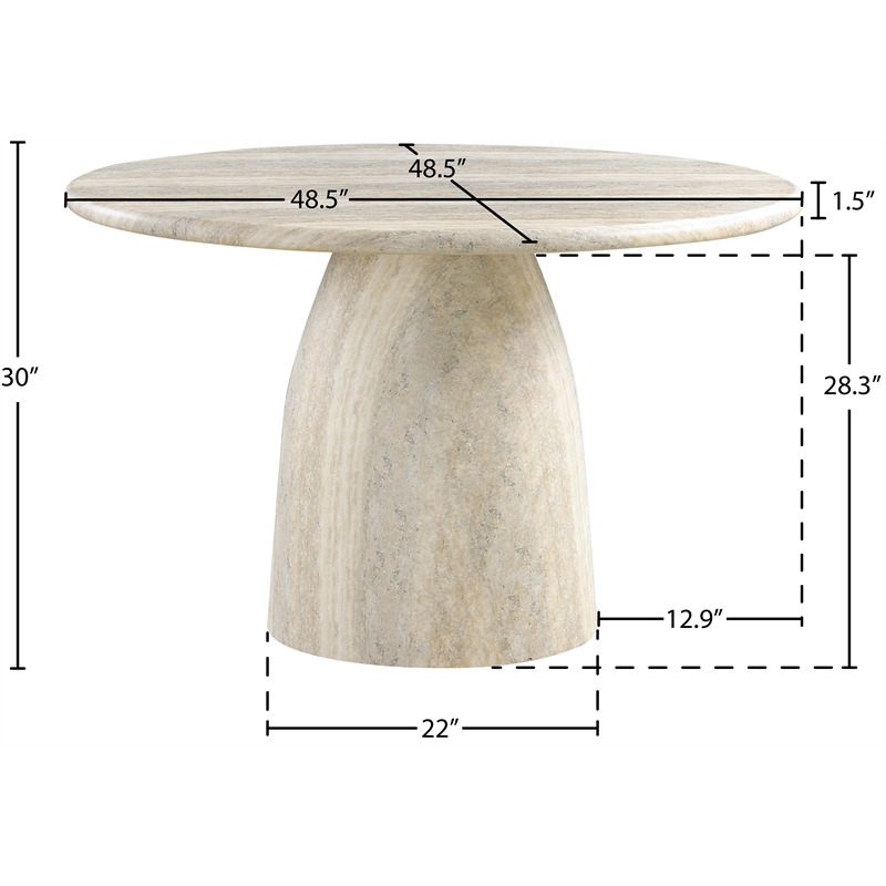 Afuera Living Concrete Travertine Dining Table Square 48.5