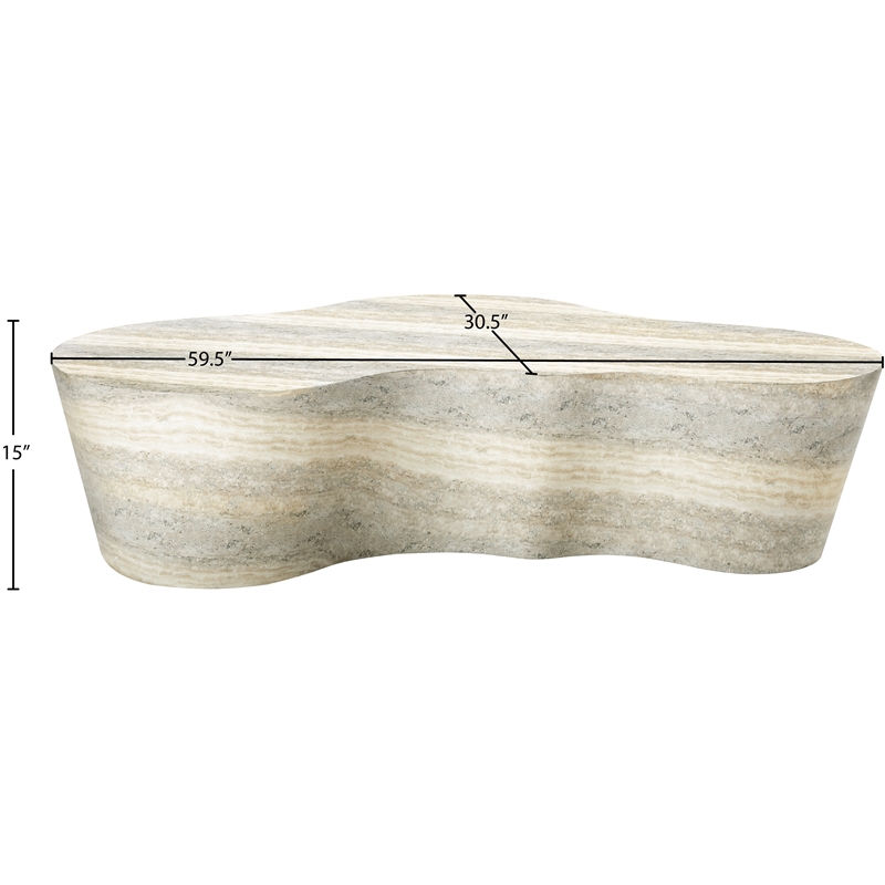 Afuera Living Indoor/Outdoor Concrete Travertine Finish Coffee Table