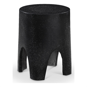 Afuera Living Contemporary Black Indoor/Outdoor Concrete End Table