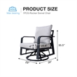 Afuera Living Gray Metal Outdoor Swivel Rocking Sofa Seats in Gray