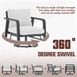 Afuera Living Gray Metal Outdoor Swivel Rocking Sofa Seats in Gray