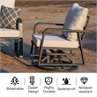 Afuera Living Gray Metal Outdoor Swivel Rocking Sofa Seats in Gray