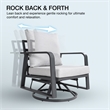 Afuera Living Gray Metal Outdoor Swivel Rocking Sofa Seats in Gray
