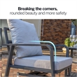Afuera Living Gray Metal Outdoor Swivel Rocking Sofa Seats in Gray