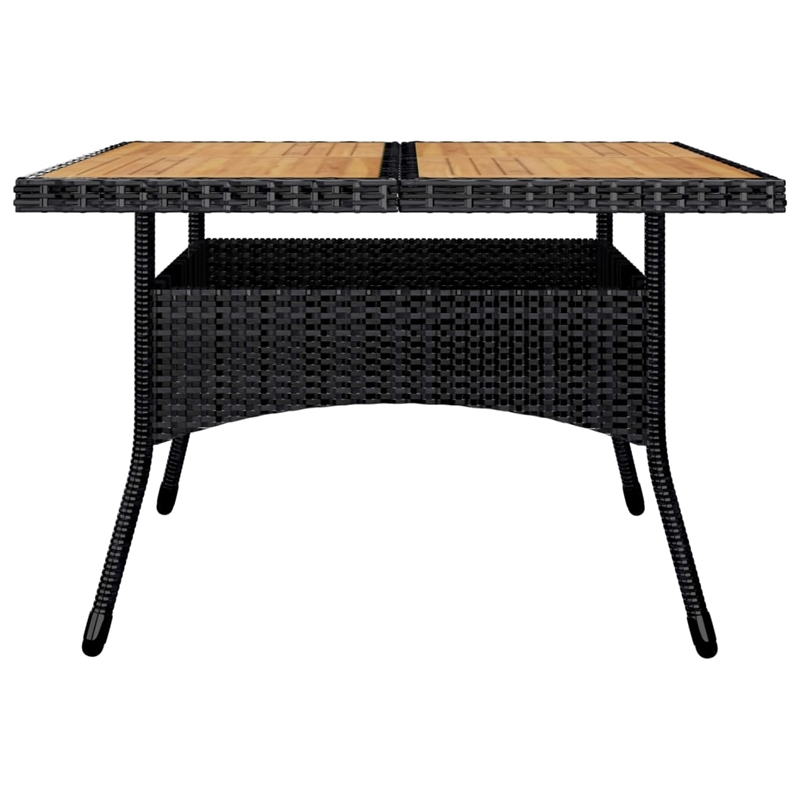 Afuera Living Contemporary Synthetic Poly Rattan Dining Set in Black & in Brown