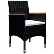 Afuera Living Contemporary Synthetic Poly Rattan Dining Set in Black & in Brown