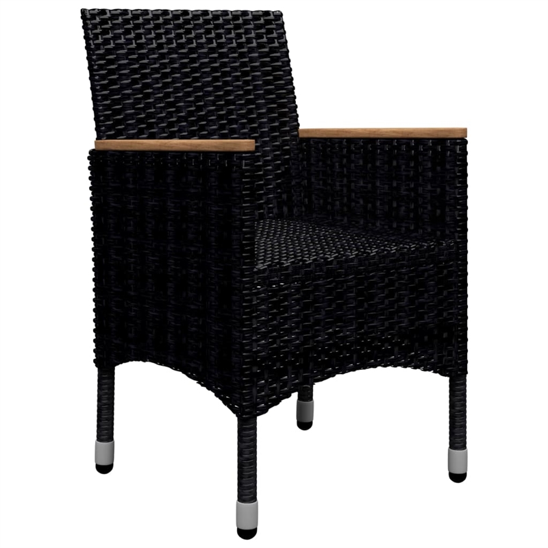 Afuera Living Contemporary Synthetic Poly Rattan Dining Set in Black & in Brown