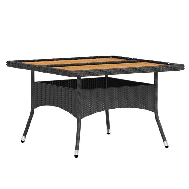 Afuera Living Contemporary Synthetic Poly Rattan Garden Dining Set in Black