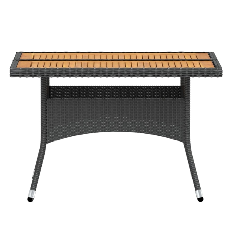 Afuera Living Contemporary Synthetic Poly Rattan Garden Dining Set in Black