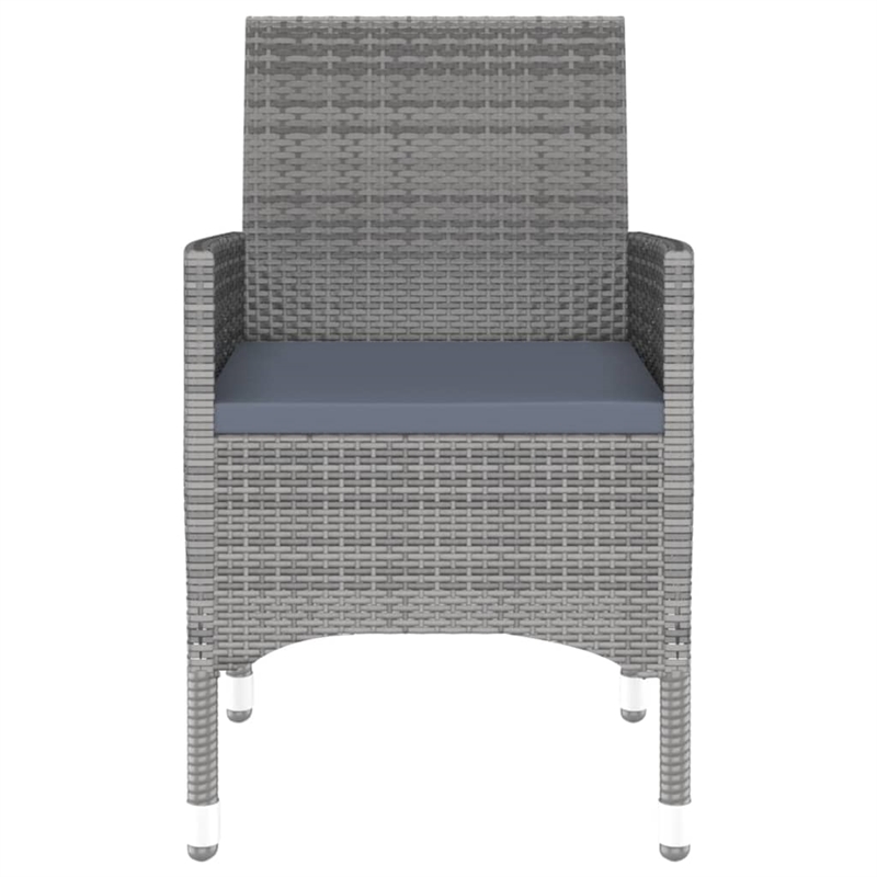 Afuera Living Poly Rattan Medium Durable Garden Dining Set in Gray
