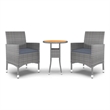 Afuera Living Poly Rattan Medium Durable Garden Dining Set in Gray