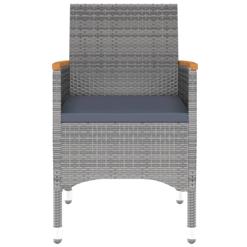 Afuera Living Poly Rattan 3 Piece Garden Dining Set in Gray/Dark Gray