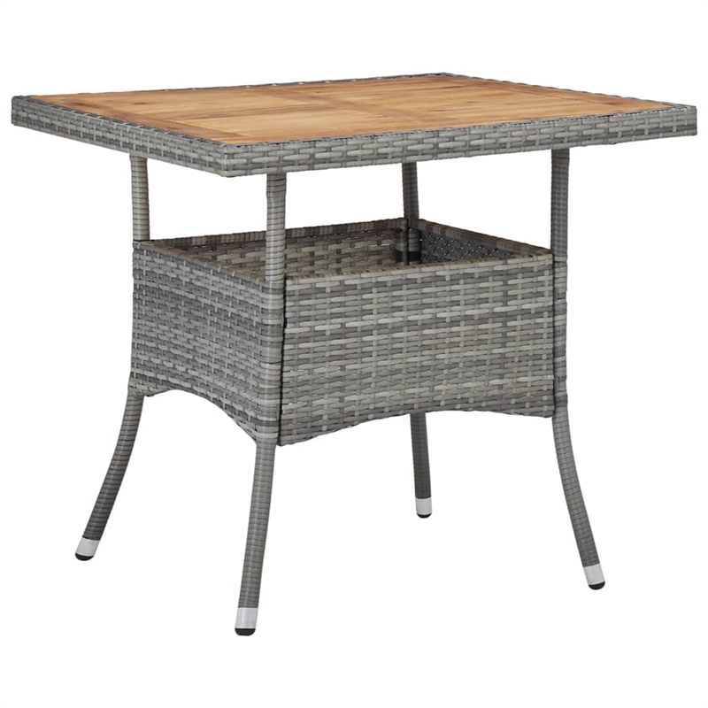 Afuera Living Contemporary Poly Rattan Medium Garden Dining Set in Gray
