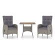 Afuera Living Contemporary Poly Rattan Medium Garden Dining Set in Gray