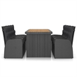 Afuera Living Contemporary Synthetic Poly Rattan Outdoor Dining Set in Black