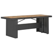 Afuera Living Contemporary Synthetic Poly Rattan Outdoor Dining Set in Black