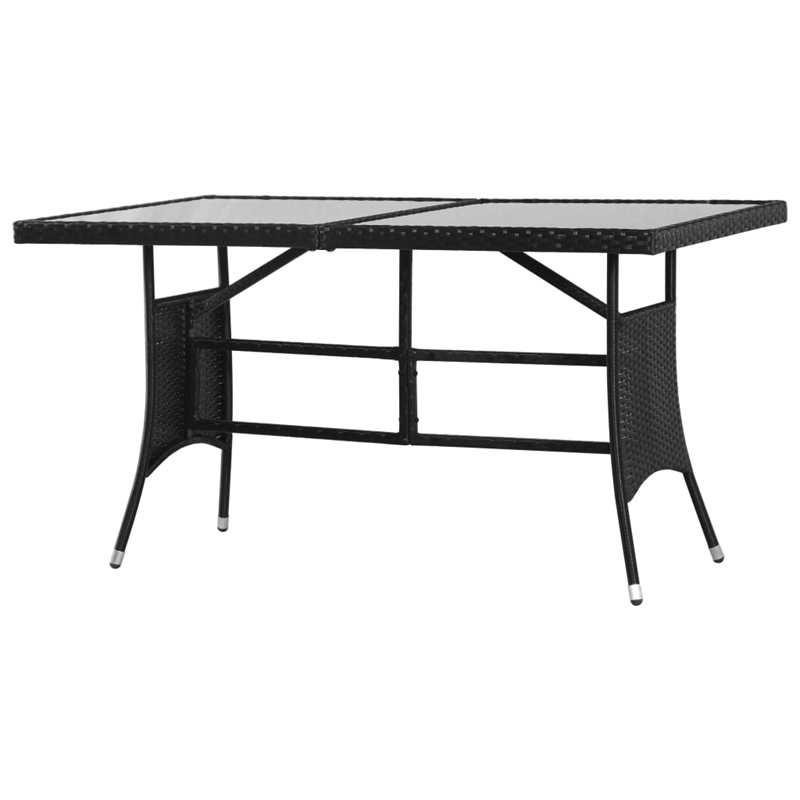 Afuera Living Contemporary PE Rattan Garden Dining Set in Black