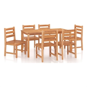 Afuera Living Solid Teak Wood 6 Seater Durable Garden Dining Set Natural