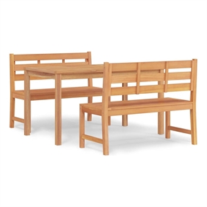 Afuera Living Fine Sanded Teak Hardwood Garden Dining Set in Natural Teak