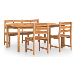 Afuera Living Fine Sanded Teak Hardwood Garden Dining Set in Natural
