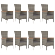 Afuera Living Contemporary Synthetic Poly Rattan Garden Dining Set in Gray