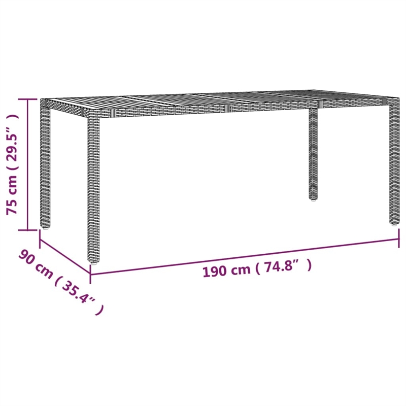 Afuera Living Contemporary Synthetic Poly Rattan Garden Dining Set in Gray