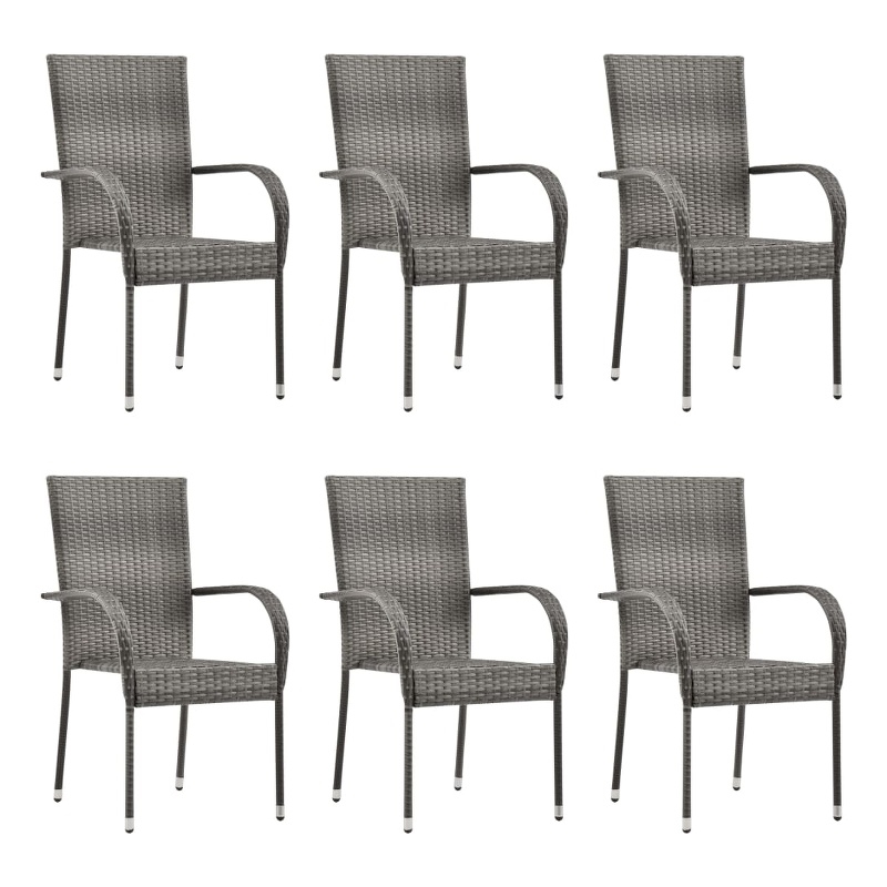 Afuera Living Solid Acacia Wood Medium Stackable Dining Set in Gray