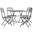 Afuera Living Expanded Metal Mesh Garden Dining Set in Anthracite