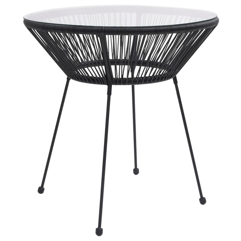 Afuera Living Contemporary Synthetic PVC Dining Set in Black
