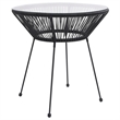 Afuera Living Contemporary Synthetic PVC Dining Set in Black
