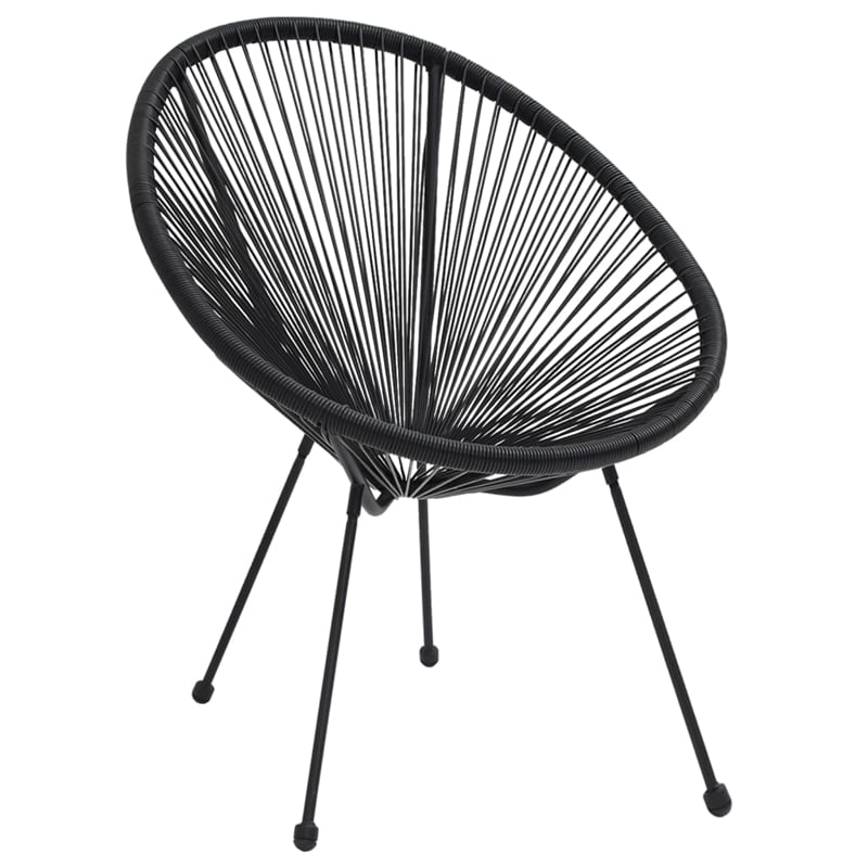 Afuera Living Contemporary Synthetic PVC Dining Set in Black