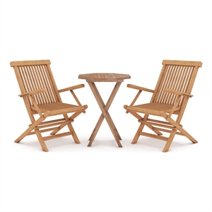 Afuera Living Contemporary Solid Teak Wood Garden Dining Set in Natural