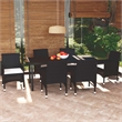 Afuera Living PE Rattan/Aluminum 7 Piece Set Dining Set in Black