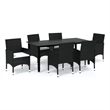 Afuera Living PE Rattan/Aluminum 7 Piece Set Dining Set in Black