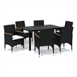 Afuera Living Contemporary PE Rattan Medium Durable Dining Set in Black