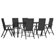 Afuera Living Contemporary PE Rattan Durable Garden Dining Set in Black