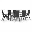 Afuera Living Contemporary PE Rattan Durable Garden Dining Set in Black