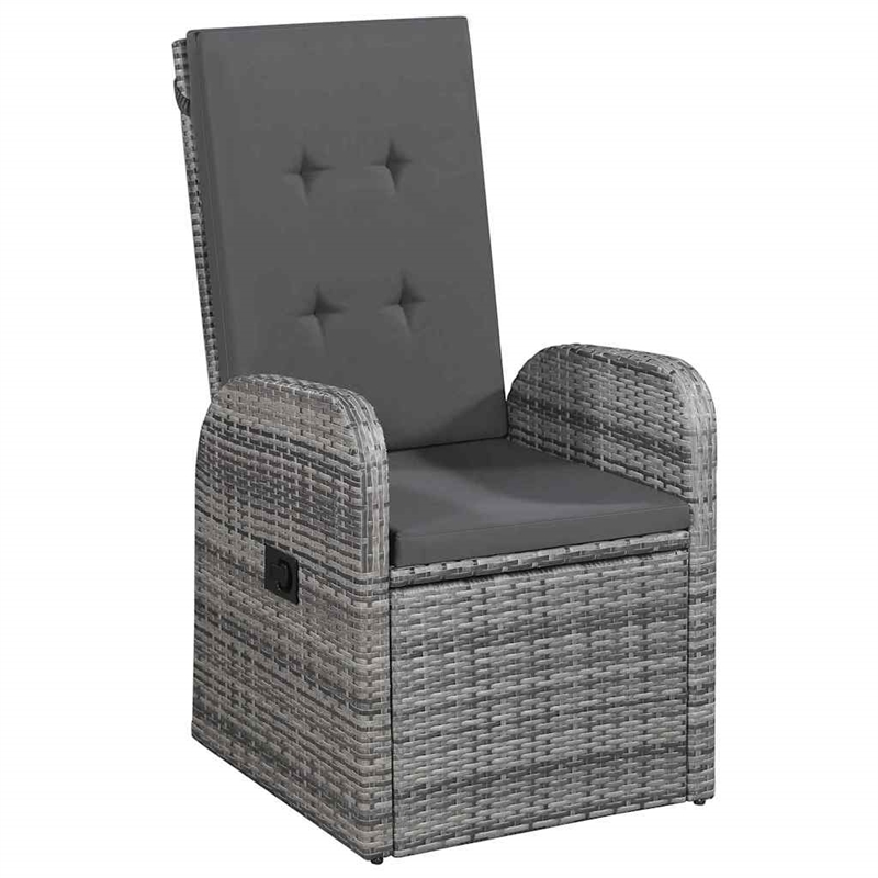 Afuera Living 5 Piece in Gray Poly Rattan Garden Dining Set in Brown