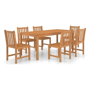 Afuera Living Solid Teak Wood Large Garden Dining Set in Natural Teak