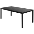 Afuera Living PVC Rattan/Powder-Coated Steel/Aluminum Dining Set in Black