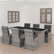 Afuera Living PE Rattan 7 Piece Set Removable Covers Garden Dining Set in Gray