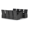 Afuera Living Contemporary Synthetic Poly Rattan Garden Dining Set in Black